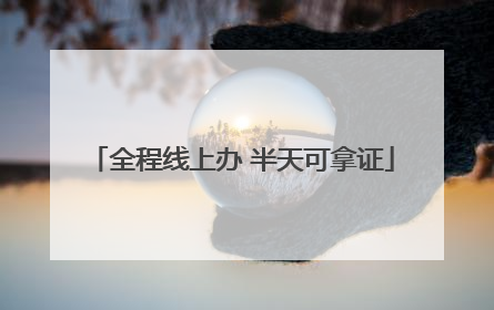 全程线上办 半天可拿证